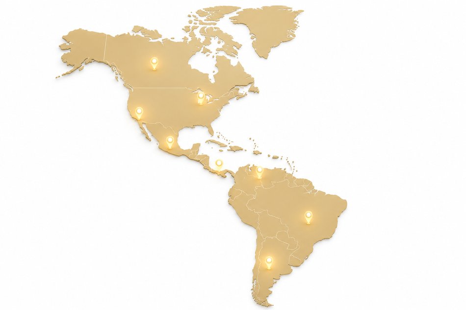 Carte des Amériques